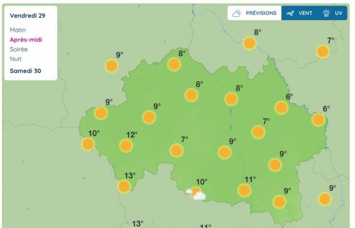 Allier (weather) – What will the weather be like on Friday November 29?