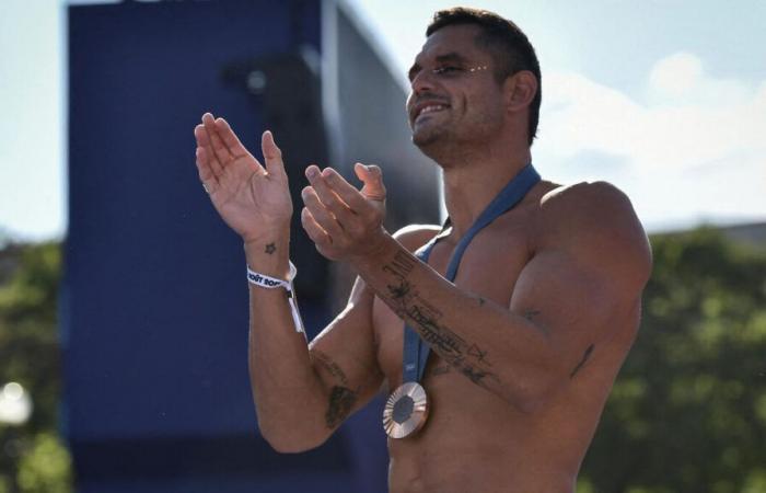 Florent Manaudou in the casting of the show “Dancing with the Stars” on TF1