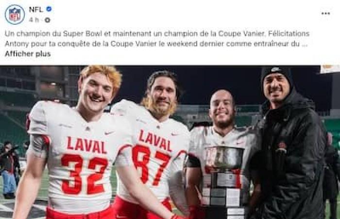 The NFL congratulates the Rouge et Or and Antony Auclair