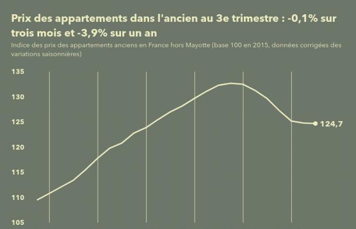 Real estate: prices of existing apartments in France fall by 0.1% in the 3rd quarter of 2024