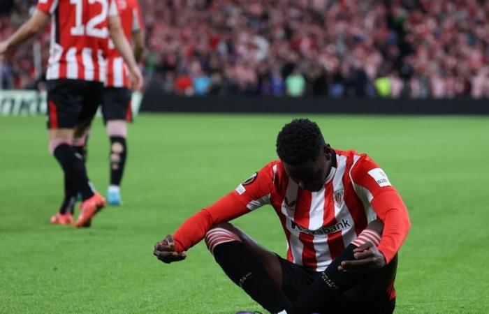 Adama Boiro’s curious celebration after scoring his first goal for Athletic