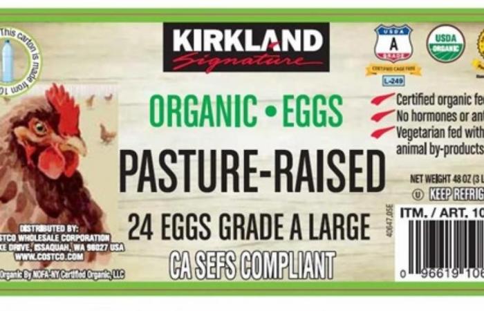 Costco Kirkland Signature pasture raised eggs product recall