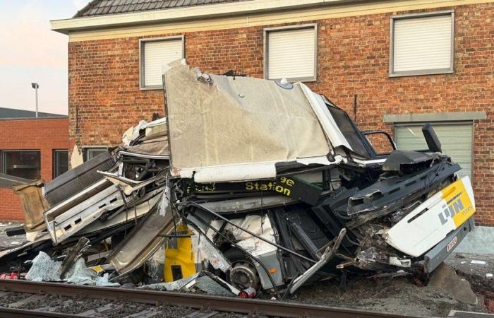 Train rams scheduled bus that got stuck on the tracks: “There were 20 children on board, the driver avoided a disaster” (Zedelgem)