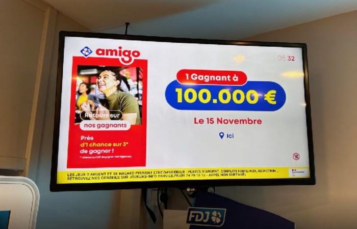 in Compiègne, a player wins the jackpot of €100,000