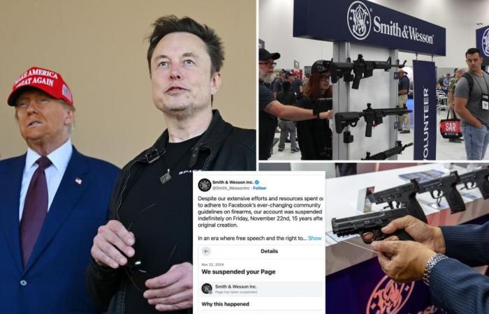 Gunmaker Smith & Wesson applauds Elon Musk’s X after getting suspended by Facebook