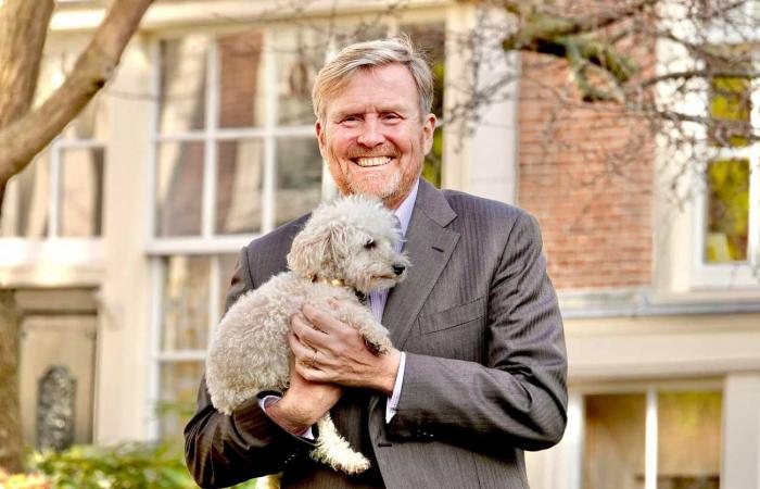 The Dutch royal family poses with their dog in the Amsterdam beguinage for the traditional end-of-year photo shoot