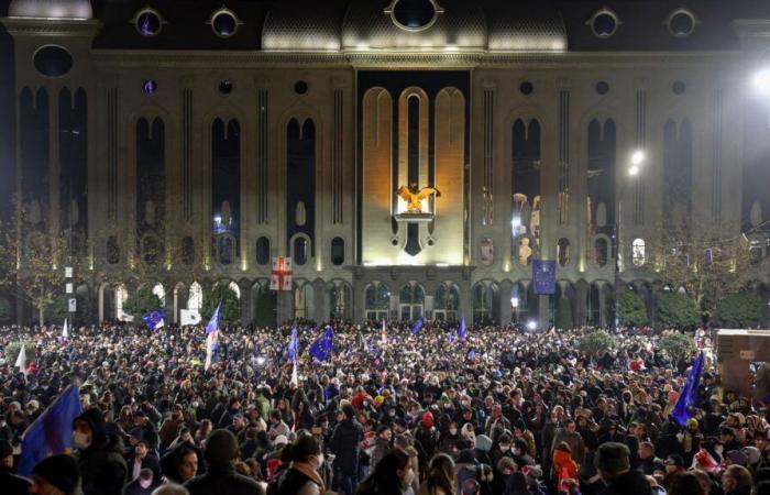 thousands of pro-EU protesters gather again in Tbilisi