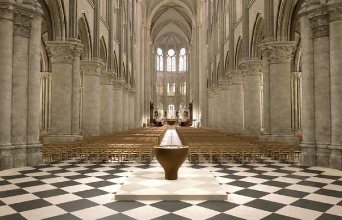 Emmanuel Macron makes his last visit to the cathedral, before its reopening