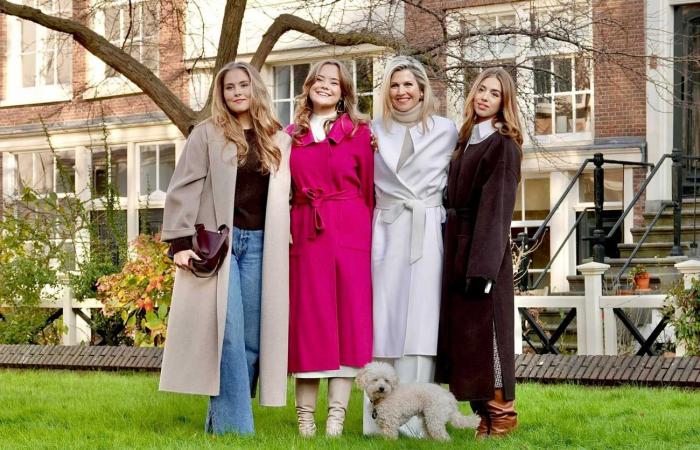 The Dutch royal family poses with their dog in the Amsterdam beguinage for the traditional end-of-year photo shoot