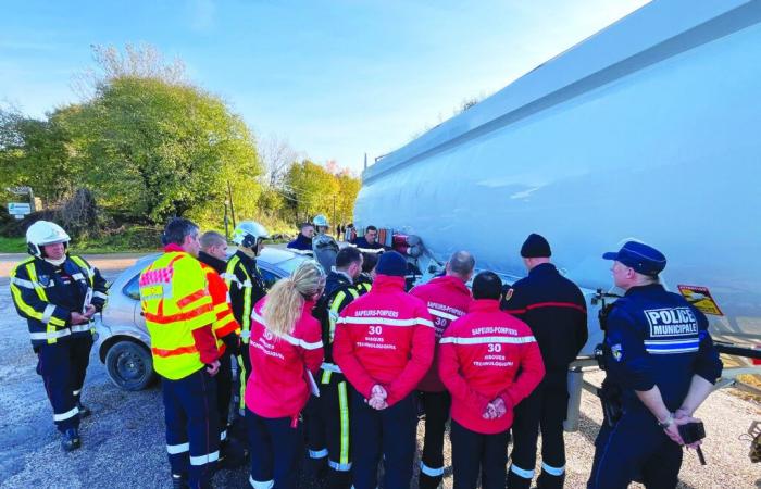 Uzès: a chemical risks exercise for the Gard firefighters