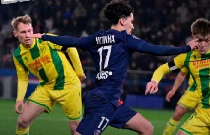 PSG vs. Nantes.. The tie is decided in the first half in the absence of Mostafa Mohamed