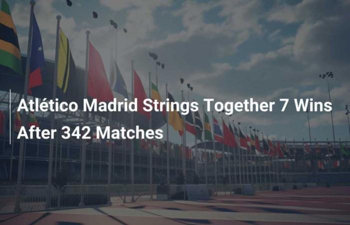 Atlético Madrid Strings Together 7 Wins After 342 Matches