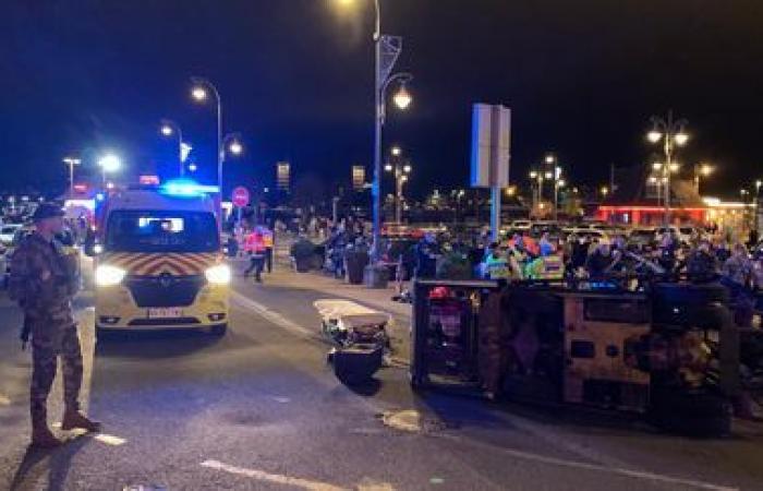 In Trouville, a metal tank collapsed on passers-by, causing several injuries