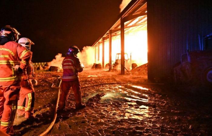 Haute-Vienne: an agricultural building ravaged by flames