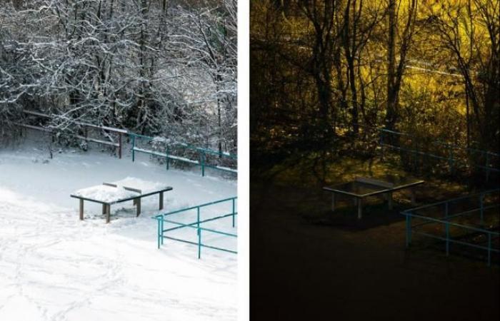 a Japanese man photographs the same ping-pong table 5,000 times (table tennis)