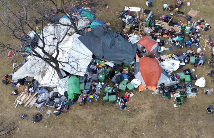 No further dismantling of the homeless encampment on Notre-Dame Street