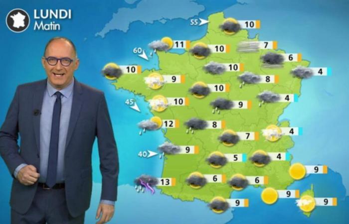 Weather Monday December 2: a disturbance crosses France