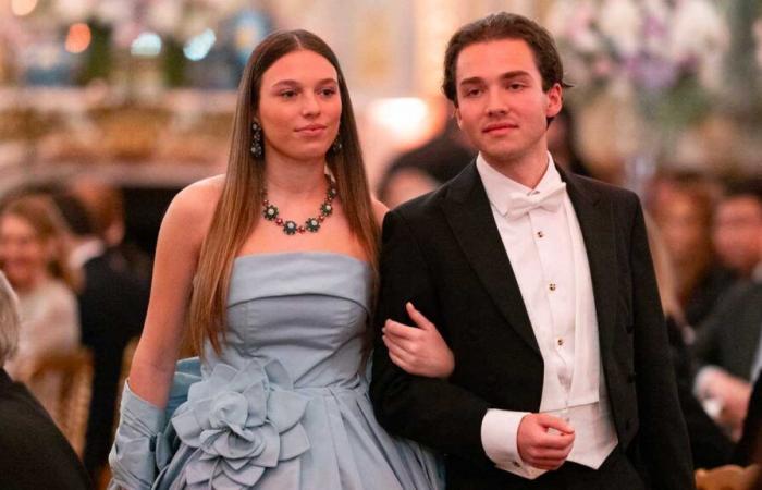 A descendant of the Tsars and Prince Yussoupov on the arm of Prince Alexis Obolensky at the Debutante Ball