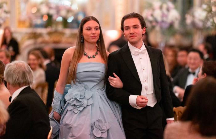 A descendant of the Tsars and Prince Yussoupov on the arm of Prince Alexis Obolensky at the Debutante Ball