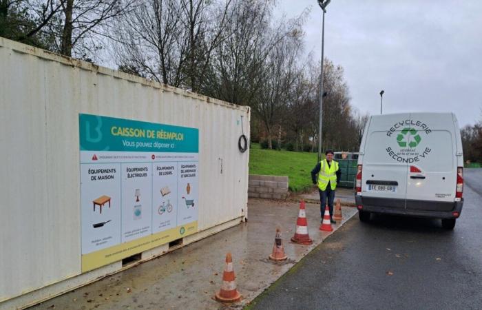 this recycling center has a special box for recoverable items