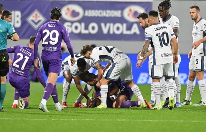 a player victim of terrible discomfort in the middle of a match, Fiorentina-Inter Milan arrested