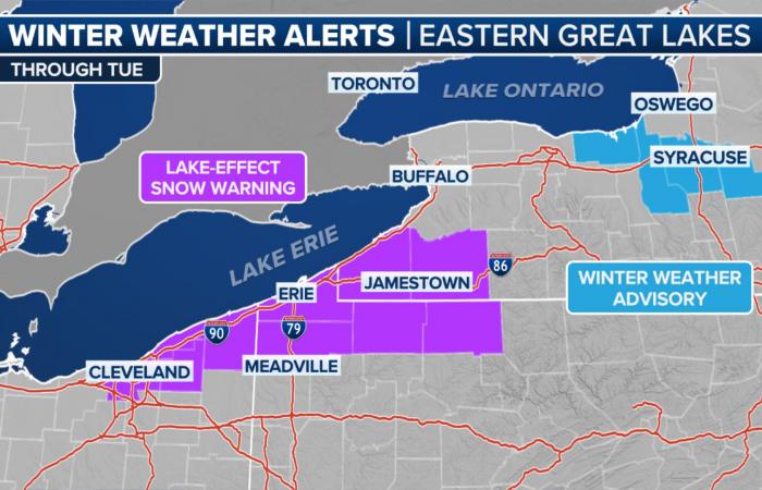 Lake-effect snowstorm dumps over 5 feet of snow across Great Lakes paralyzing travel