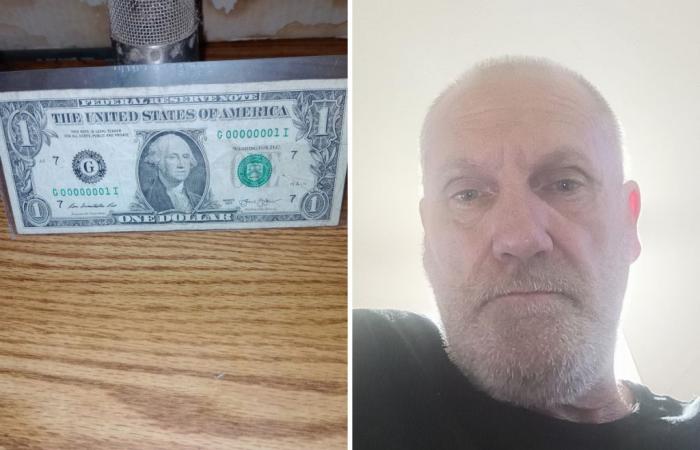 Man receives a dollar bill from a vending machine and makes a surprising discovery.