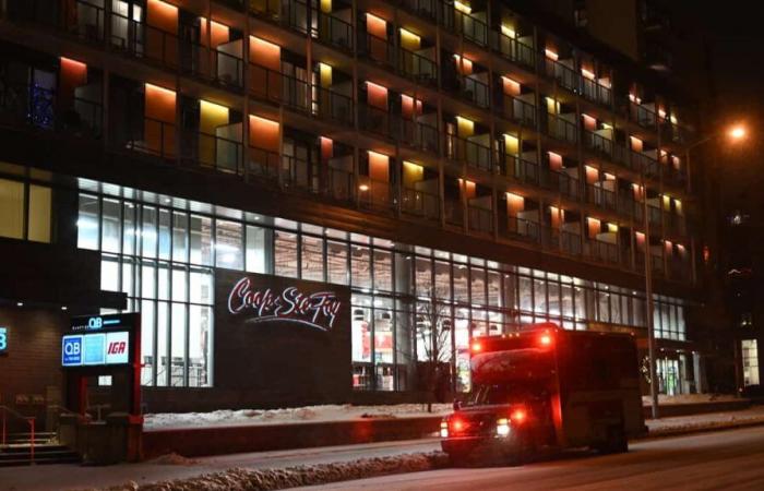 The start of a fire caused by the explosion of a laptop battery in Sainte-Foy