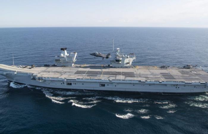 HMS Prince of Wales takes over as flagship of the Royal Navy at a ceremony in Liverpool.