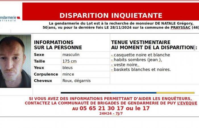 New worrying disappearance in the Lot: the gendarmes are looking for Grégory, aged 50