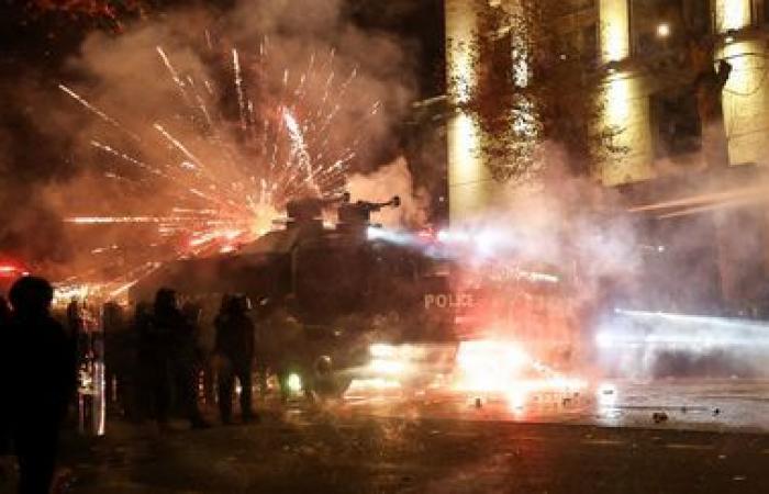 thousands of pro-European demonstrators in Tbilisi for the fifth consecutive evening