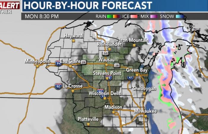 Lake effect snow up north, more snow later this week