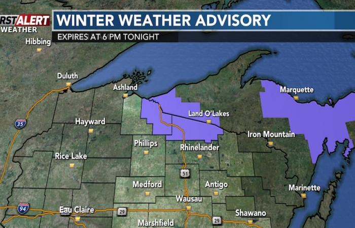 Lake effect snow up north, more snow later this week