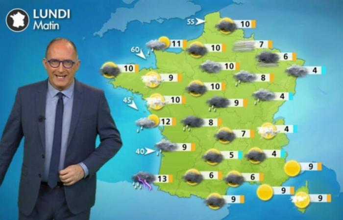 Weather for your Monday: a disturbance crosses France