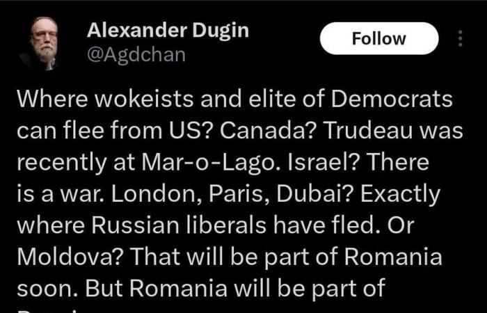 Yes, Russian ideologue Aleksandr Dugin spoke of a possible inclusion of Romania in an allied bloc with Russia.