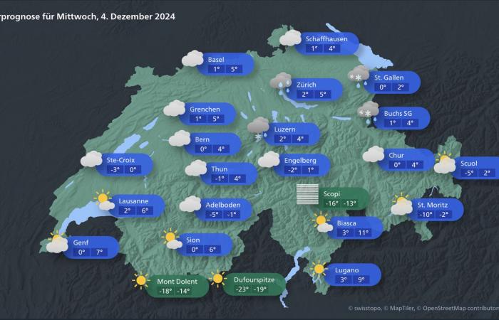 On Wednesday the snow will come back to the lowlands