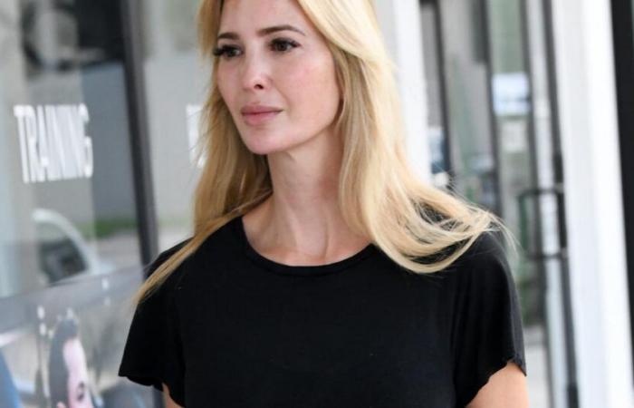 Ivanka Trump shows off her sculpted figure in a one-piece swimsuit, on a surfboard