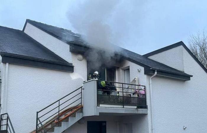 An apartment destroyed in a fire near Rennes this Tuesday morning