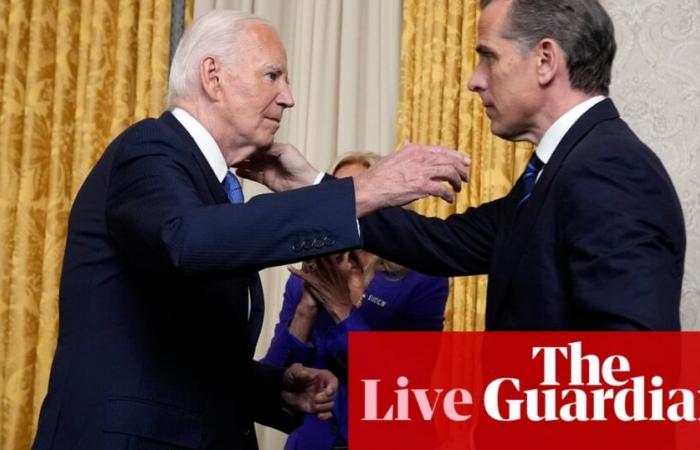 White House defends Biden’s pardon as Trump hints at potential clemency for January 6 rioters – US politics live | US news