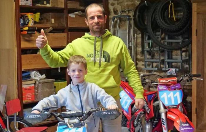 In Gorron, Henri, 7 years old, is regional motocross vice-champion