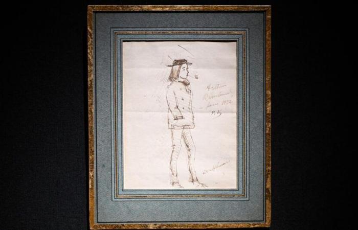 A drawing by Verlaine representing Rimbaud sold for 585,000 euros at auction