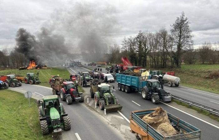 New mobilization of farmers this Tuesday evening on the RN12 in Côtes-d'Armor