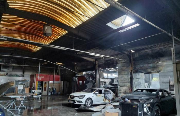 Montceau – 200 m2 of building, cars and paint booth destroyed by fire