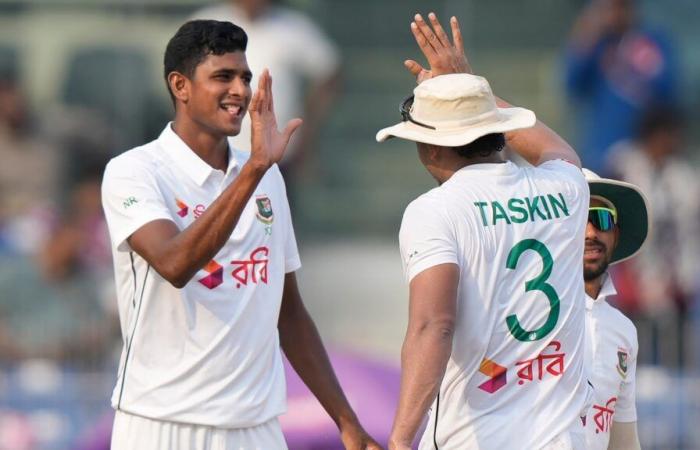 Bangladesh’s Nahid Rana fires three 150-plus thunderbolts in one over en route to fifer; Ian Bishop can’t keep calm