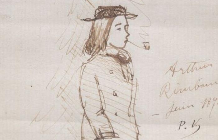 A drawing by Arthur Rimbaud by Paul Verlaine sold for 585,000 euros at the Drouot hotel