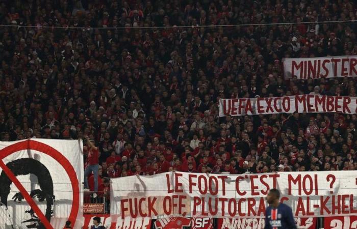 Al-Khelaïfi targeted by new banners from Bayern Munich supporters