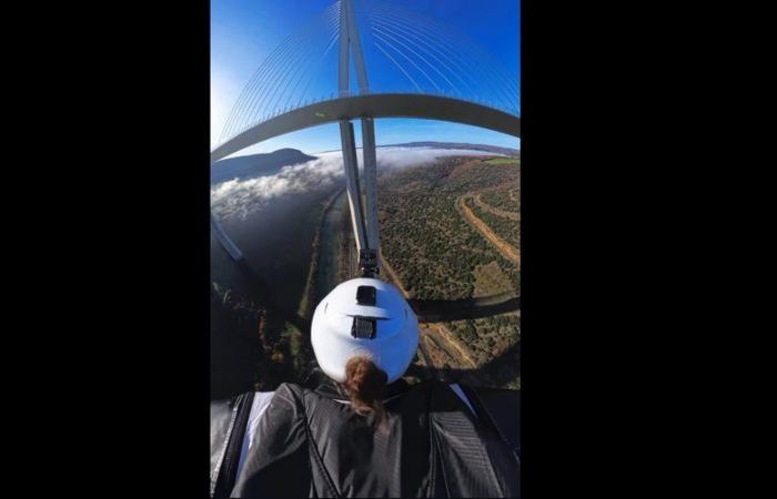 VIDEO. Totally unusual images: they cross a pile of the Millau viaduct in a wingsuit, a world first