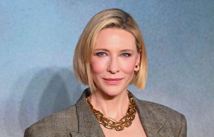 Cate Blanchett shows off maxi cleavage for the Fellowship of the Ring reunion