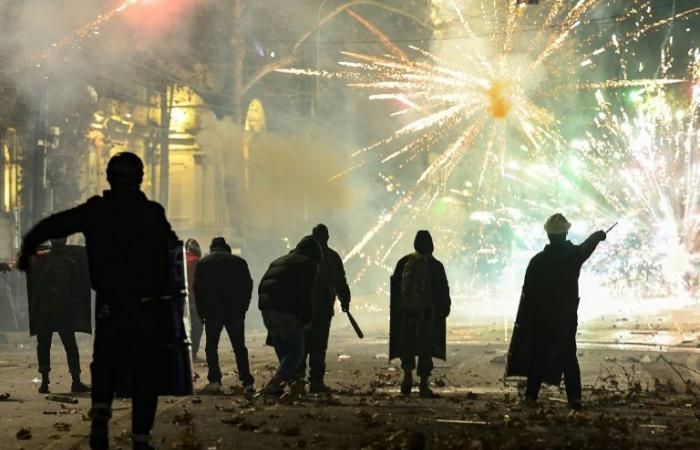 Fireworks and lasers, Georgian protesters’ best allies