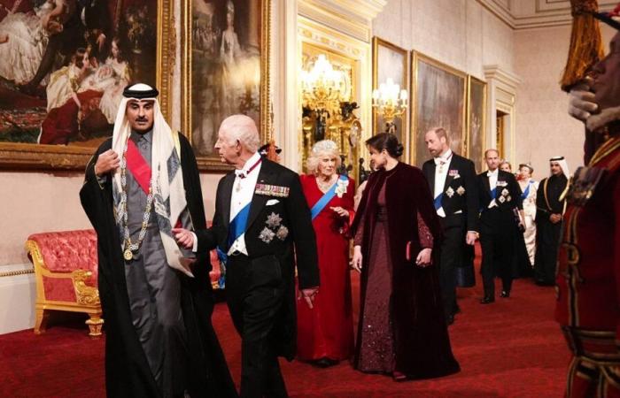 Charles III, Camilla, David and Victoria Beckham pull out all the stops for the Emir of Qatar